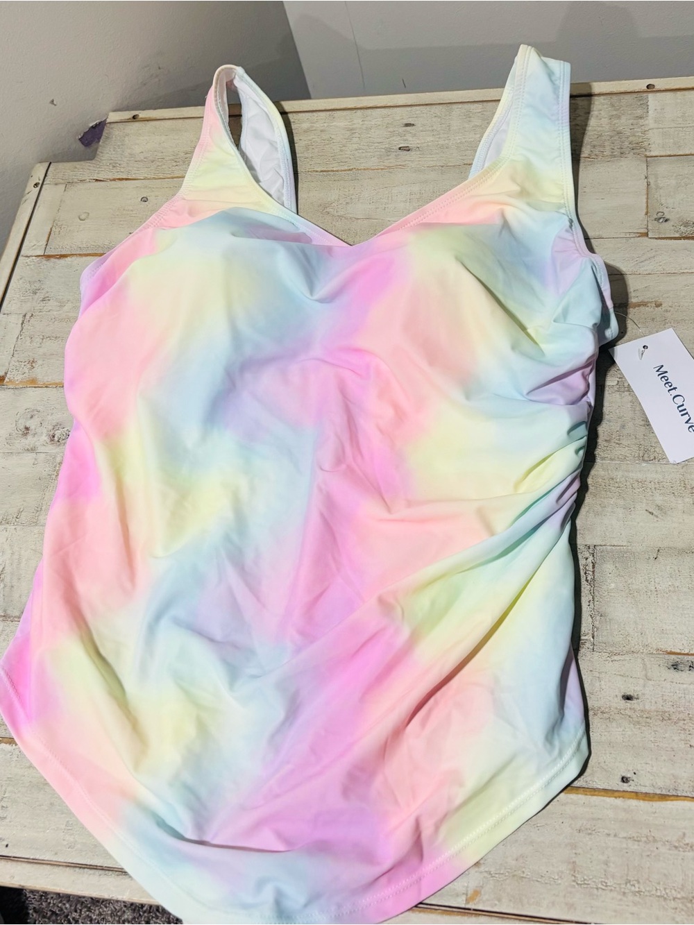 ❤️NWT Meet Curve Pastel Rainbow Bathing Suit-2XL - Picture 4 of 7